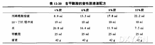 含甲酰胺的聚丙烯酰胺凝胶的制备实验