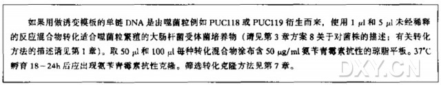 寡核苷酸指导的单链 DNA 诱变实验